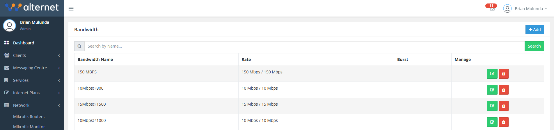 Bandwidth Profiles